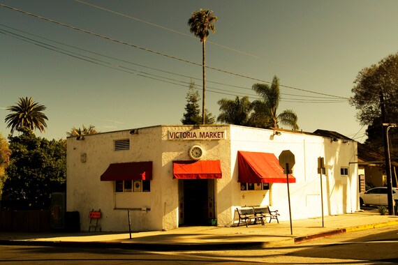 Victoria Market storefront in downtown Santa Barbara, a family-owned grocery store on Olive Street